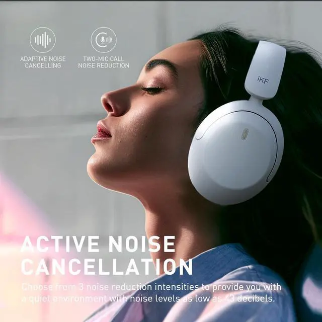 Alt view image 3 of 6 - T3 Wireless Headphones Bluetooth 5.3 Active Noise Cancelling 125H Playtime Hi-Res Smart App Control 38ms Low Latency Foldable Lightweight Headset for PC Home Travel Office (WuMai-Blue)