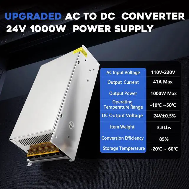 Alt view image 2 of 7 - 110V AC to DC 24V Converter 120V to 24V 42A 1000W Power Supply | 42A 1000W Switching Power Supply for LED Strip Motor Pump CCTV Camera System Car Stereo 3D Printer