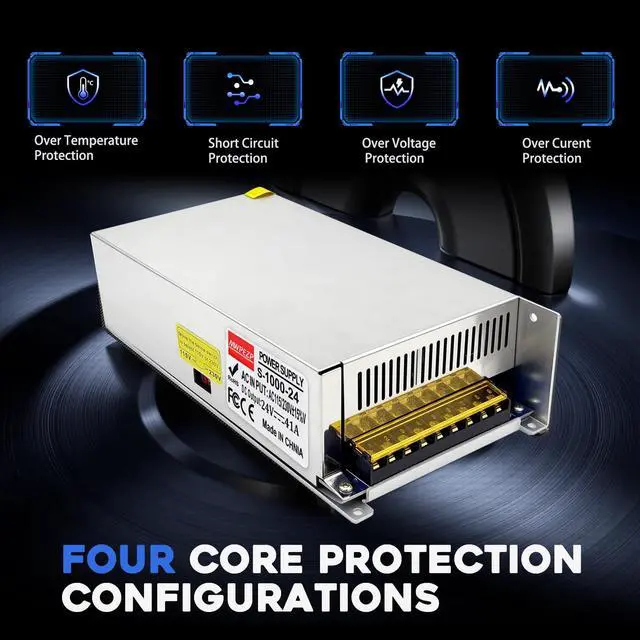 Alt view image 3 of 7 - 110V AC to DC 24V Converter 120V to 24V 42A 1000W Power Supply | 42A 1000W Switching Power Supply for LED Strip Motor Pump CCTV Camera System Car Stereo 3D Printer