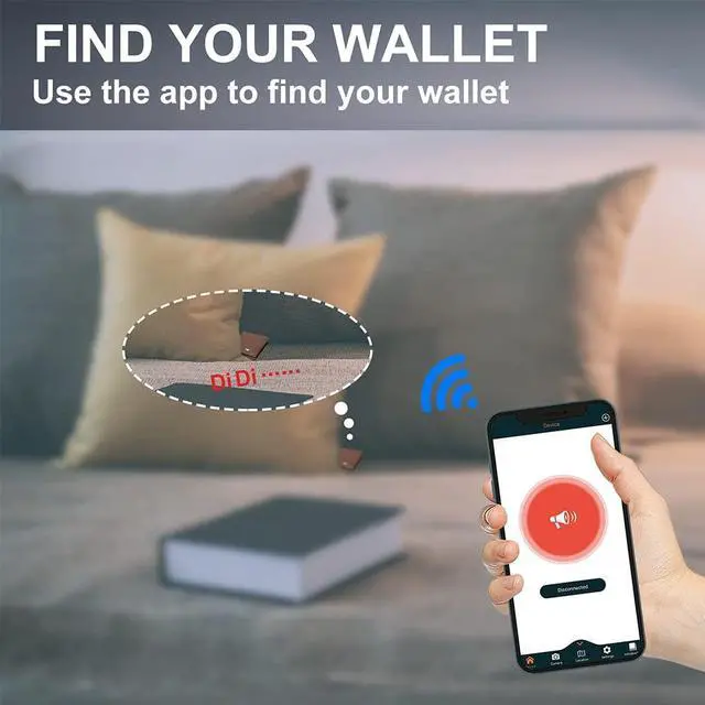 Alt view image 3 of 6 - Smart Tracker Wallet Tracker & Finder GPS Position Locator Mens Slim Minimalist trackable Cool Leather Wallet Credit Card Holder (Brown)
