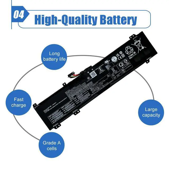 Alt view image 5 of 6 - 80Wh 5182mAh L23M4PK5 Laptop Battery Compatible with Lenovo Legion 5i(16 Gen 9) / Y7000P IRX9 2024 / Legion 5 16IRX9 83EW 83DG Series Notebook L23B4PK5 L23C4PK5 L23D4PK5 L23L4PK5