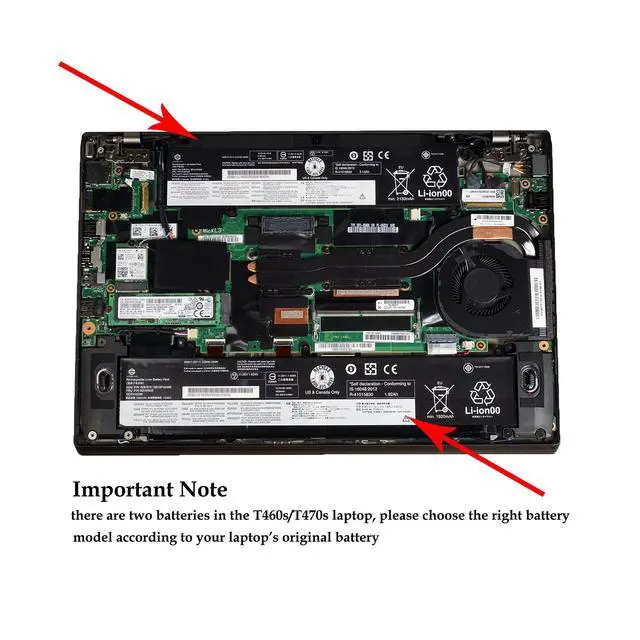 Alt view image 3 of 6 - 00HW022 Laptop Battery Replacement for Lenovo ThinkPad T460s T470s Series Notebook SB10F46460 00HW023 SB10F46461 00HW036 SB10F46474 00HW037 SB10F46475 Black 11.25V 24Wh 2090mAh