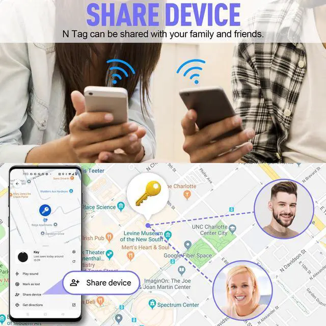 Alt view image 3 of 7 - Air Tracker for Android, Air Tracker-2 Pack Android, Bluetooth Tracking Tag Compatible Google Find Hub App, Smart Tracker Key Finder for Key Wallet Bag Luggage-Black (Black)