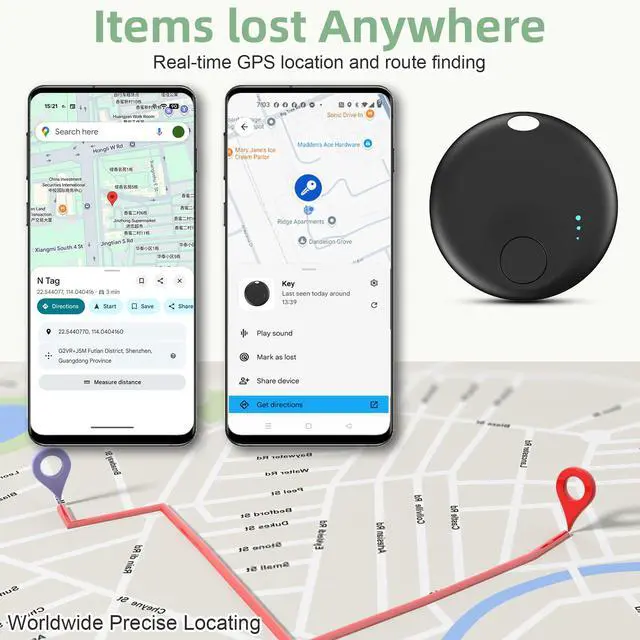 Alt view image 6 of 7 - Air Tracker for Android, Air Tracker-2 Pack Android, Bluetooth Tracking Tag Compatible Google Find Hub App, Smart Tracker Key Finder for Key Wallet Bag Luggage-Black (Black)