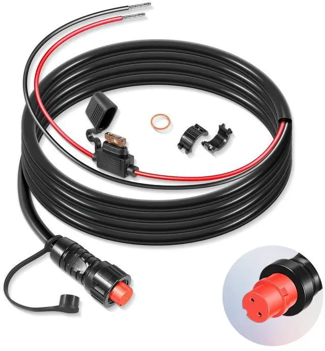 Main image of 010-11425-01 Threaded Power Cable 6ft./1.8m - fit for Garmin GLS, GPSMAP, GSD, LiveScope - Include Locking Ring, Replace for Garmin 010-11425-01 Threaded Power Cable f/GLS 10