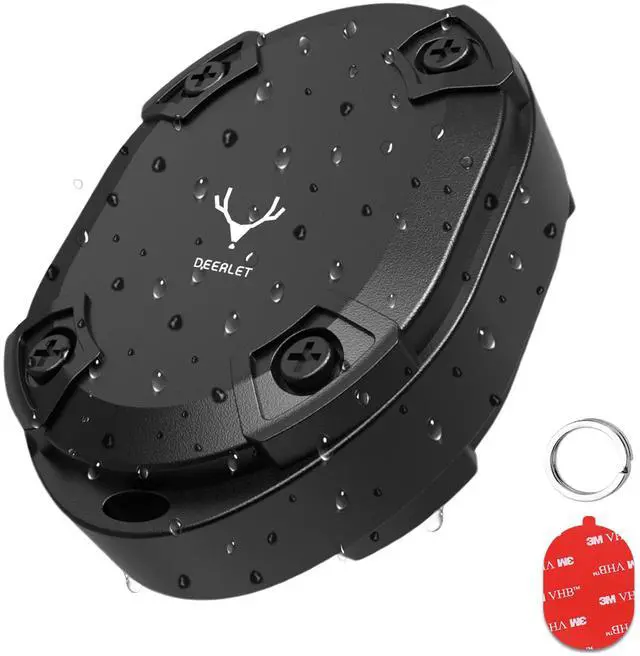 Main image of DEELRET Tracker for Apple Find My (iOS Only), Tracker Tag IP68 Waterproof, Air-Tag Adhesive Sticker Mount, Hard Integration,3 Years Battery Standby for Car, Luggage, Bike, Keychain (Black 1 Pack)