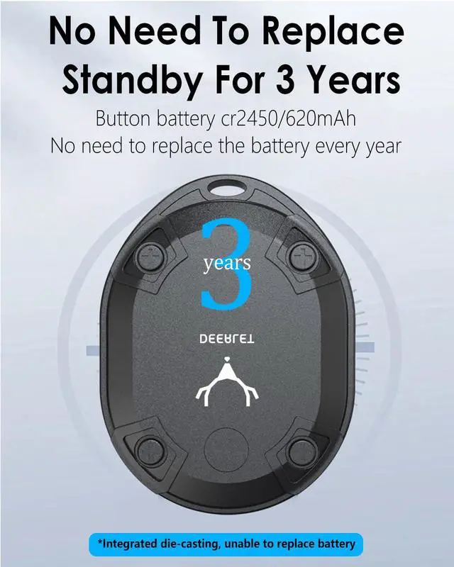 Alt view image 4 of 7 - DEELRET Tracker for Apple Find My (iOS Only), Tracker Tag IP68 Waterproof, Air-Tag Adhesive Sticker Mount, Hard Integration,3 Years Battery Standby for Car, Luggage, Bike, Keychain (Black 1 Pack)
