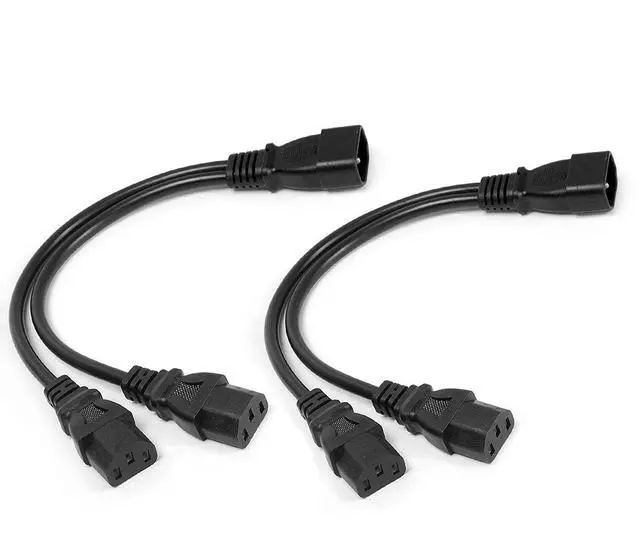 Main image of 2Pack UPS Server Y Splitter C14 to 2 x C13 Power Adapter Cable Cord
