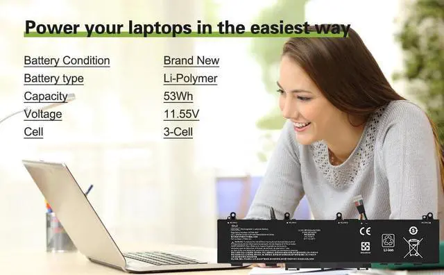 Alt view image 4 of 7 - CC03XL Laptop Battery for HP EliteBook 830 G7G8 (Not x360) EliteBook 830 835 840 845 G7G8 ZBook Firefly 14 G7 G8 Probook 635 Aero G7G8 CC03053XL HSTNN-DB9Q L77608-2C1 L77608-421 L78555-005