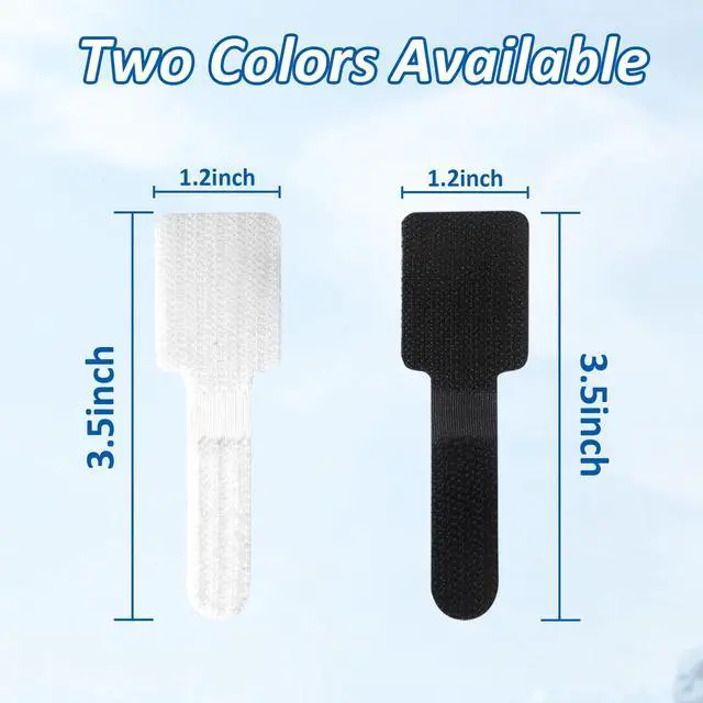 Alt view image 2 of 7 - 300 Pcs Hook and Loop Cable Ties,Cable Management Under Desk,Black | Self Adhesive Hook and Loop Cable Straps,Computer Cord Organizer,Adjustable Cable Ties for Home, Office