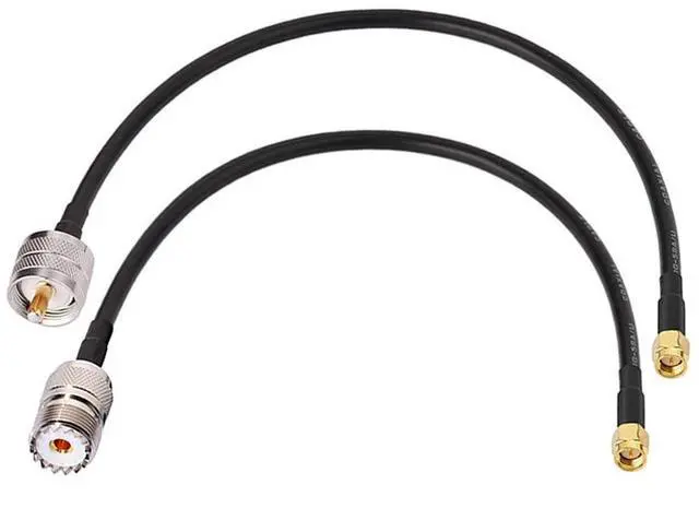 Main image of SMA Male to UHF SO239 Female & PL259 Male RG58 Coaxial Jumper Cable 12 inch 30cm (2-Pack) for Portable VNA Vector Network Analyzer Antenna Analyzer Spectrum Analyzer SWR Meter Tester