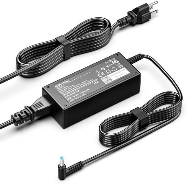 Main image of Replacement for HP Laptop Charger 65W Round Blue Tip Compatible with HP Chromebook 11 14 G3 G4 G5 X360 Series 11-v010wm 11-v020wm 11-ae110nr 11-ae120nr 14-x010wm 14-x015wm 14-ak040nr