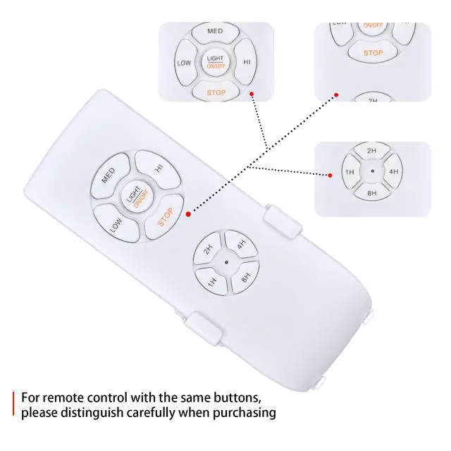 Alt view image 4 of 6 - Remote Control Kit,for Hunter/Harbor Breeze Ceiling Fan lamp | for Westinghouse/Honeywell/QlACHlP,for Receiver, Universal