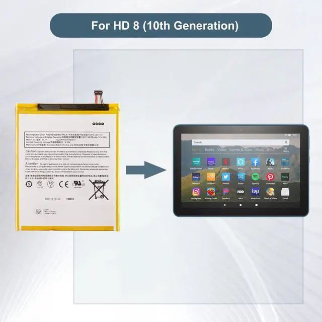 Alt view image 6 of 6 - Replacement Battery ST33 58-000313 Compatible with HD 8 Table Kids(10th Generation) K72LL4-2020 Release with Tools