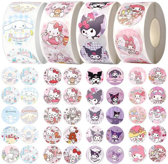 Main image of 2000pcs Cartoon Stickers, Cute Fun Stickers, DIY Decoration of Items Like Notebooks, Phone, Water Bottles and Helmets, Birthday Party Favors(4 Rolls)