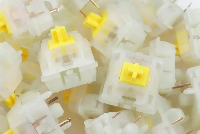 Alt view image 3 of 6 - KS-3X1 Milky Yellow Pro Keyboard Switches(35PCS) | Linear,RGB LED,Pre Lubed,5 Pins Structure,compatible for MX Mechanical Keyboard