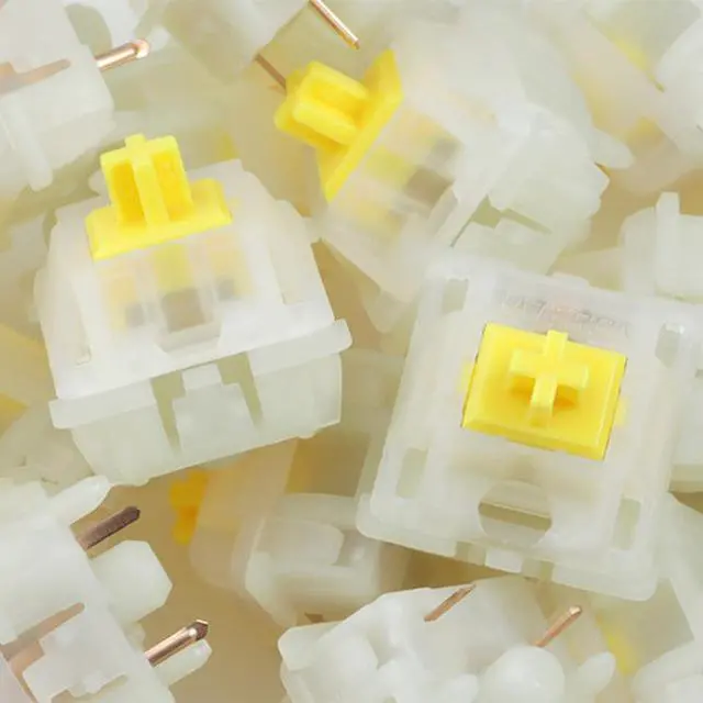 Alt view image 5 of 6 - KS-3X1 Milky Yellow Pro Keyboard Switches(35PCS) | Linear,RGB LED,Pre Lubed,5 Pins Structure,compatible for MX Mechanical Keyboard