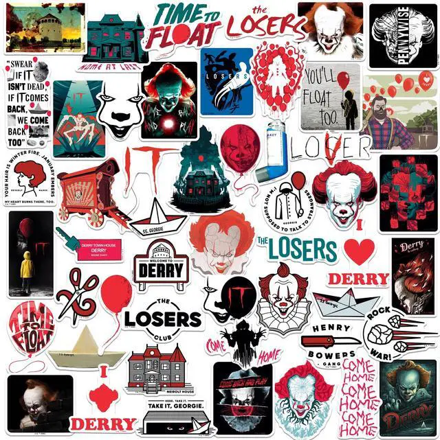 Main image of IT Chapter Two 50 Vinyl Stickers Waterproof Die-Cut Decals Laptop Scrapbook