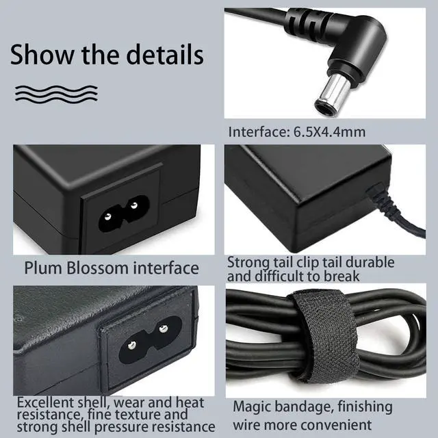 Alt view image 4 of 7 - PCG-71913L Laptop Charger for Sony Vaio Laptop Notebook AC Adapter Charger | PCG-8622 PCG-5K2L PCG-7161L PCG-7172L PCG-7Y2L PCG-GRX PCG-4f1l PCG-81114L Sve151d11l Laptop Charger 19.5V 6.5 * 4.4mm tip