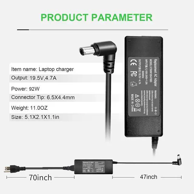 Alt view image 5 of 7 - PCG-71913L Laptop Charger for Sony Vaio Laptop Notebook AC Adapter Charger | PCG-8622 PCG-5K2L PCG-7161L PCG-7172L PCG-7Y2L PCG-GRX PCG-4f1l PCG-81114L Sve151d11l Laptop Charger 19.5V 6.5 * 4.4mm tip