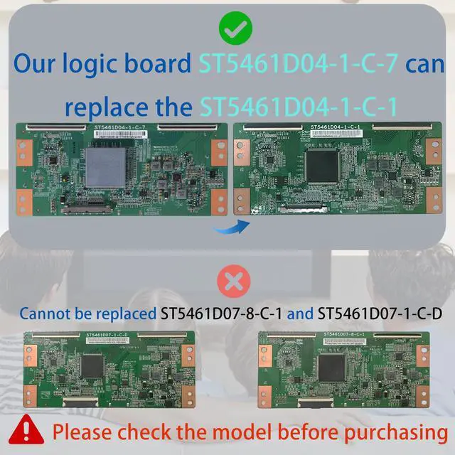 Alt view image 3 of 6 - 1 Pcs New and Original ST5461D04-1-C-7 T-con Board Compatible with TCL | ST5461D04-1-C-7 T-con Board for 55S401TAAA,55S403,55S403TCAA,55S405TBAA,55S405TBBA,55S405TBCA,55P607,55S401