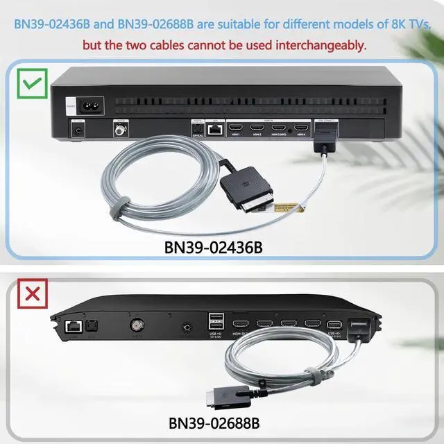 Alt view image 2 of 6 - 5m /16.4ft One Connect Cable BN39-02436B Compatible with Samsung Q900R TV | Q900R One Connect Cable for QLED 8K QN55Q900RBFXZA QN65Q900RBFXZA QN75Q900RBFXZA QN82Q900RBFXZA TV (Fits 2019 TV)