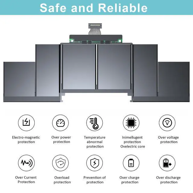 Alt view image 6 of 7 - A1618 A1494 A1398 Battery for MacBook Pro 15" Retina Mid 2015 | Grade A Li-ion Cells, 600+ Recharge Cycles, Built-in Circuit Protection, Overcharge&Discharge Safety, CE FCC ROHS Certified