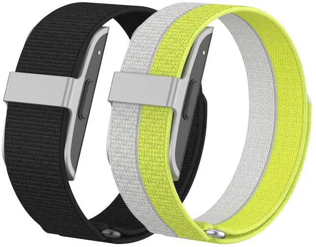 Main image of 2 Pack Nylon Bands Compatible with Hume Band, Soft Breathable Two-Tone Replacement Straps for Hume Health Band, Adjustable Hook-and-Loop Wristbands for Women and Men