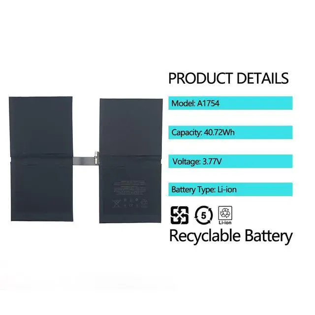 Alt view image 3 of 5 - A1754 Battery Compatible with iPad Pro 12.9 2017 2nd Gen A1670 A1671 A1821 with Tools Kit