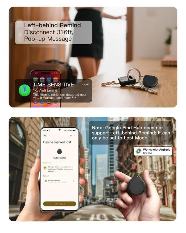 Alt view image 4 of 6 - Bluetooth Tracker Tags, USB-C Smart Key Finder (iOS & Android) | MFI Tracker Works with Find My or Google'S Find Hub, Key Finder, Rechargeable Item Finder for Keys, Luggage, Car (Black Four)