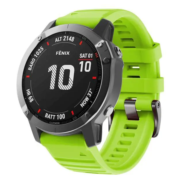Alt view image 2 of 7 - Compatible with Fenix 6 Pro Band 22mm Easy Fit for Fenix 5/Fenix 5 Plus/Fenix 6/Fenix 6 Pro/Forerunner 935/Forerunner 945/Approach S60/Quatix 5(Green/Orange)