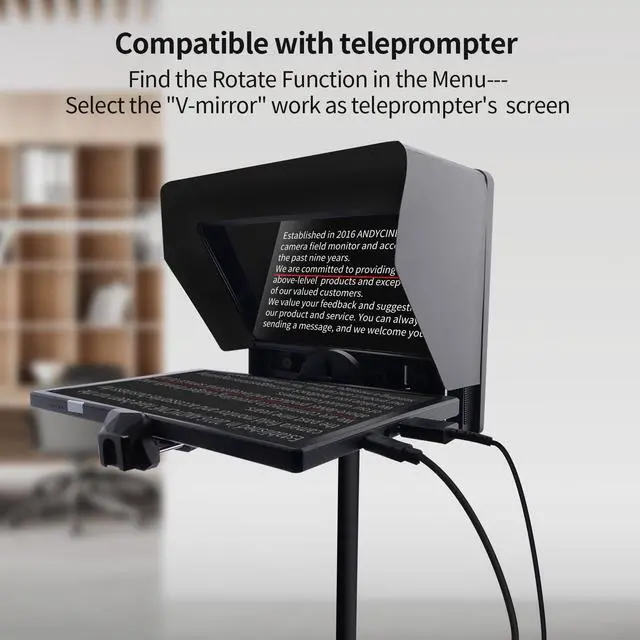 Alt view image 2 of 6 - N10 10.1inch 1920x1200 Touchscreen HDMI Monitor with Build-in Speakers 75mm Vesa, H/V Rotation Mirror Function Support HDCP Teleprompter Monitor Compatible for for Laptop,PC,Game Consoles