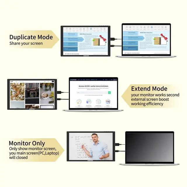 Alt view image 6 of 6 - N10 10.1inch 1920x1200 Touchscreen HDMI Monitor with Build-in Speakers 75mm Vesa, H/V Rotation Mirror Function Support HDCP Teleprompter Monitor Compatible for for Laptop,PC,Game Consoles