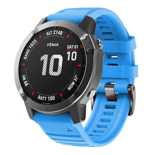 Alt view image 2 of 7 - Compatible with Fenix 6 Pro Band 22mm Easy Fit for Fenix 5/Fenix 5 Plus/Fenix 6/Fenix 6 Pro/Forerunner 935/Forerunner 945/Approach S60/Quatix 5(Blue/White)