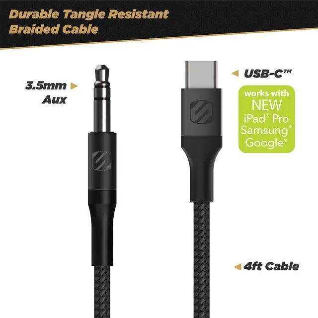 Alt view image 2 of 6 - CAUXB4RCAA-SP 3.5mm AUX to USB-C Braided Cable & RCA Audio Adapter Kit 4-ft. Space Gray