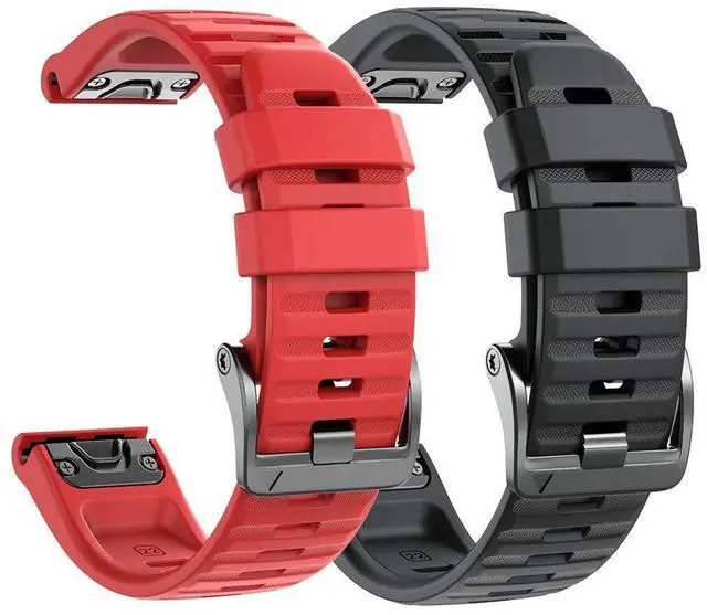 Main image of Compatible with Fenix 6 Pro Band 22mm Easy Fit for Fenix 5/Fenix 5 Plus/Fenix 6/Fenix 6 Pro/Forerunner 935/Forerunner 945/Approach S60/Quatix 5(Black/Red)