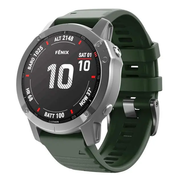 Alt view image 2 of 7 - Compatible with Fenix 6 Pro Band 22mm Easy Fit for Fenix 5/Fenix 5 Plus/Fenix 6/Fenix 6 Pro/Forerunner 935/Forerunner 945/Approach S60/Quatix 5(Black/Army Green)