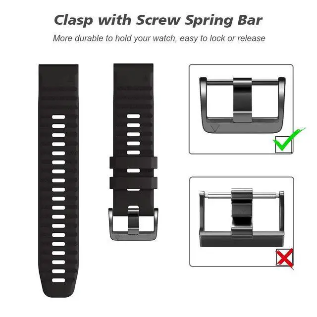 Alt view image 4 of 7 - Compatible with Fenix 6 Pro Band 22mm Easy Fit for Fenix 5/Fenix 5 Plus/Fenix 6/Fenix 6 Pro/Forerunner 935/Forerunner 945/Approach S60/Quatix 5(Black/Slate)