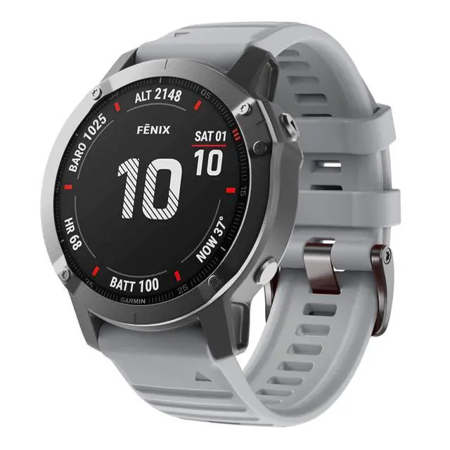 Alt view image 2 of 7 - Compatible with Fenix 6 Pro Band 22mm Easy Fit for Fenix 5/Fenix 5 Plus/Fenix 6/Fenix 6 Pro/Forerunner 935/Forerunner 945/Approach S60/Quatix 5(Gray/Rock Blue)