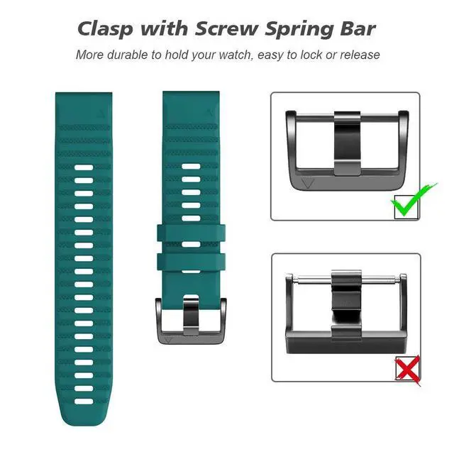 Alt view image 4 of 7 - Compatible with Fenix 6 Pro Band 22mm Easy Fit for Fenix 5/Fenix 5 Plus/Fenix 6/Fenix 6 Pro/Forerunner 935/Forerunner 945/Approach S60/Quatix 5(Gray/Rock Blue)