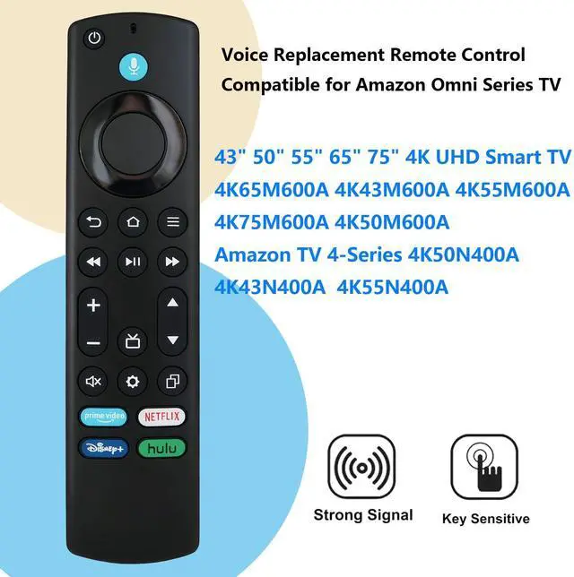 Alt view image 6 of 7 - Voice Replacement Remote Control for AMZ Omni Series TV 43" 50" 55" 65" 75" 4K UHD Smart TV 4K65M600A 4K43M600A 4K55M600A 4K75M600A 4K50M600A Amazon TV 4-Series 4K50N400A 4K43N400A 4K55N400A