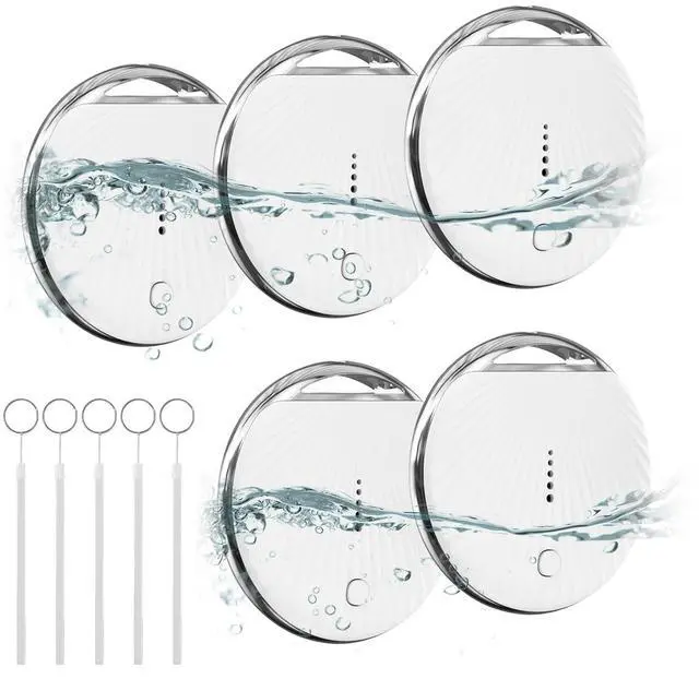 Main image of Air Tracker 5 Pack Work with Apple Find My APP (iOS Only, Not for Android), Item Finders with Sound, Keys Finder and Item Locator for Luggage, Backpack, Suitcases, Replaceable Battery (White)