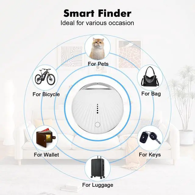 Alt view image 2 of 7 - Air Tracker 5 Pack Work with Apple Find My APP (iOS Only, Not for Android), Item Finders with Sound, Keys Finder and Item Locator for Luggage, Backpack, Suitcases, Replaceable Battery (White)
