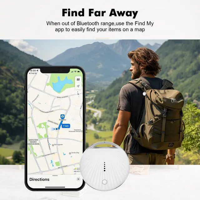 Alt view image 4 of 7 - Air Tracker 5 Pack Work with Apple Find My APP (iOS Only, Not for Android), Item Finders with Sound, Keys Finder and Item Locator for Luggage, Backpack, Suitcases, Replaceable Battery (White)