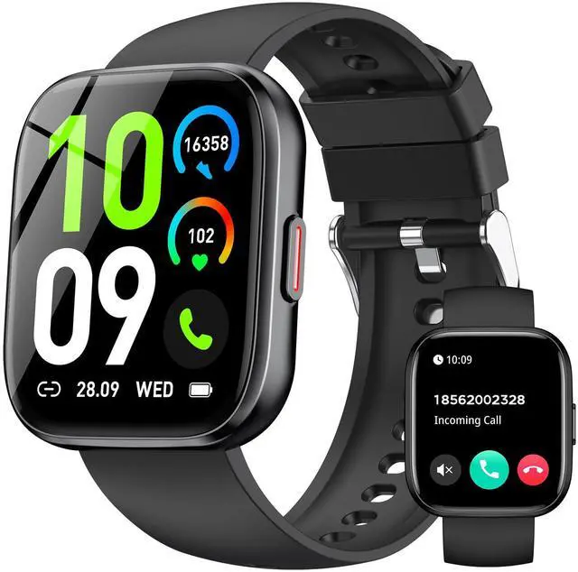 Main image of Smart Watches for Men Women Answer/Make Call, 1.85" Fitness Watch with 120+ Sports Modes, Heart Rate/Blood Oxygen/Activity Tracker, Pedometer, IP68 Smartwatch for iOS Android Samsung (Black, 1.85)