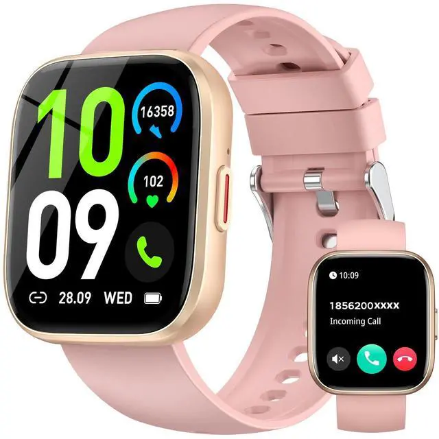 Main image of Smart Watches for Women Men Answer/Make Call, 1.85" Fitness Watch with 120+ Sports Modes, Heart Rate/Blood Oxygen/Activity Tracker, Pedometer, IP68 SmartWatch for iPhone Android Samsung (Pink, 1.85)