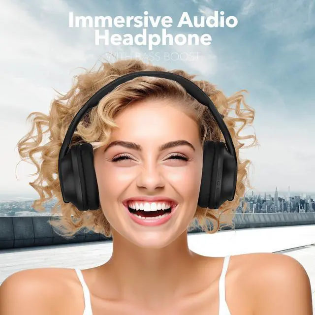 Alt view image 6 of 6 - Wave-55 Wireless Over-Ear Bluetooth Headphones Hi-Res Audio, Deep Bass, Adaptive Noise Cancelling, 12H Playtime, Foldable Comfort Cushions, Mic for Calls & Travel
