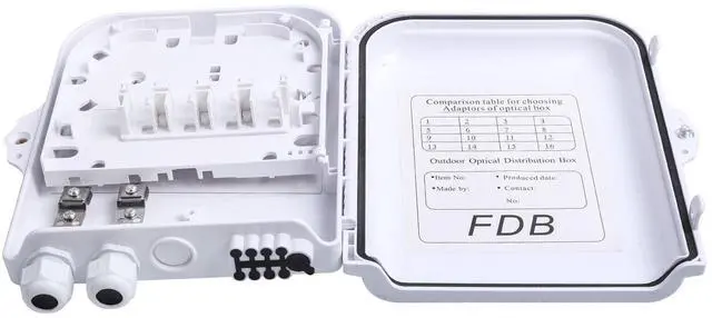 Main image of 8 Core Fiber Distribution Box, FTTH Fiber Distribution Box -8 Port ABS Plastic Fiber Optic Terminal Junction Splitter Box for Indoor/Outdoor