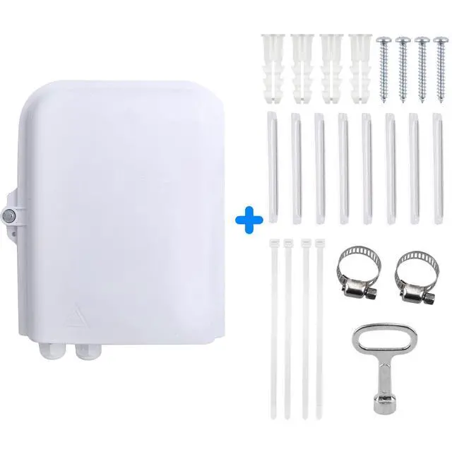 Alt view image 4 of 7 - 8 Core Fiber Distribution Box, FTTH Fiber Distribution Box -8 Port ABS Plastic Fiber Optic Terminal Junction Splitter Box for Indoor/Outdoor