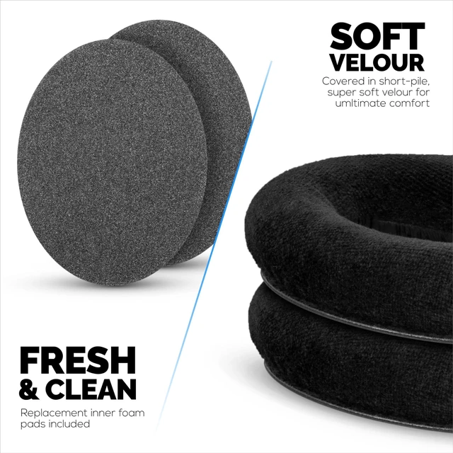 Alt view image 4 of 6 - Replacement Earpads for Sennheiser HD598 (CS/SE/SR), HD599, HD558, HD518, HD595, HD569, HD579, HD560, HD555, HD515, HD559 Headphones, Soft Velour, Extra Comfort, by (Black)